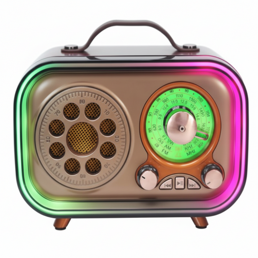 Retro Design Bluetooth Speaker W/ LED Light