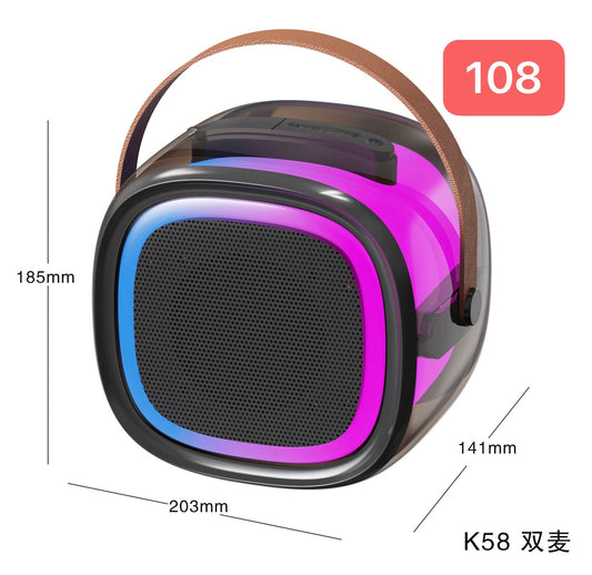 Bluetooth Karaoke Speaker W/ Dual Wireless Microphone