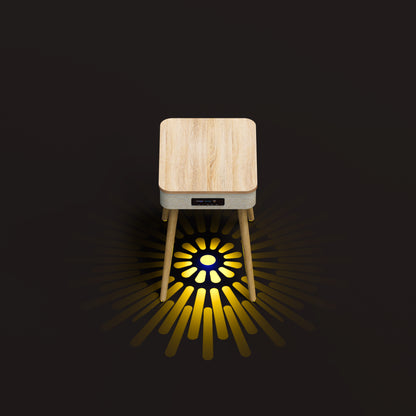 Smart Bluetooth Table Speaker with QI wireless charger and RGB light show