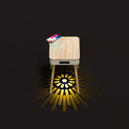 Smart Bluetooth Table Speaker with QI wireless charger and RGB light show